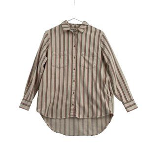 Madewell Women's Flannel Sunday‎ Shirt Shacket Size XXS Claxton Stripe 4 Pockets